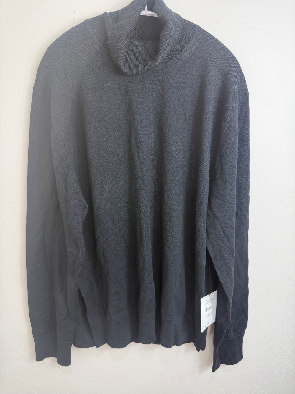 Calvin Klein Extra Fine Italian Merino Black Turtleneck Sweater